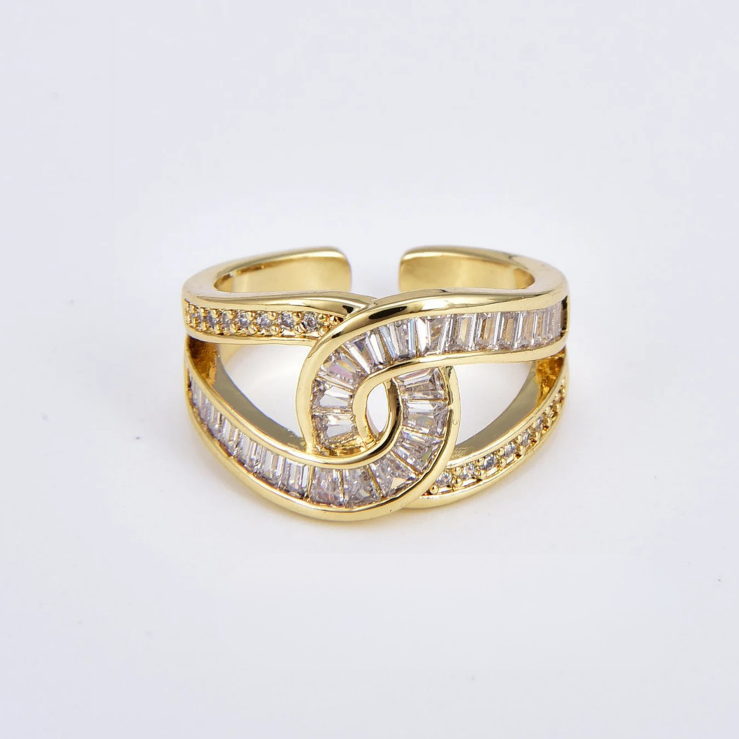 Marina - Elegancki Regulowany Pierścionek z Węzłem